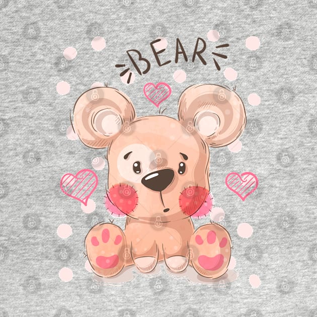 bear cute cartoon by Mako Design 